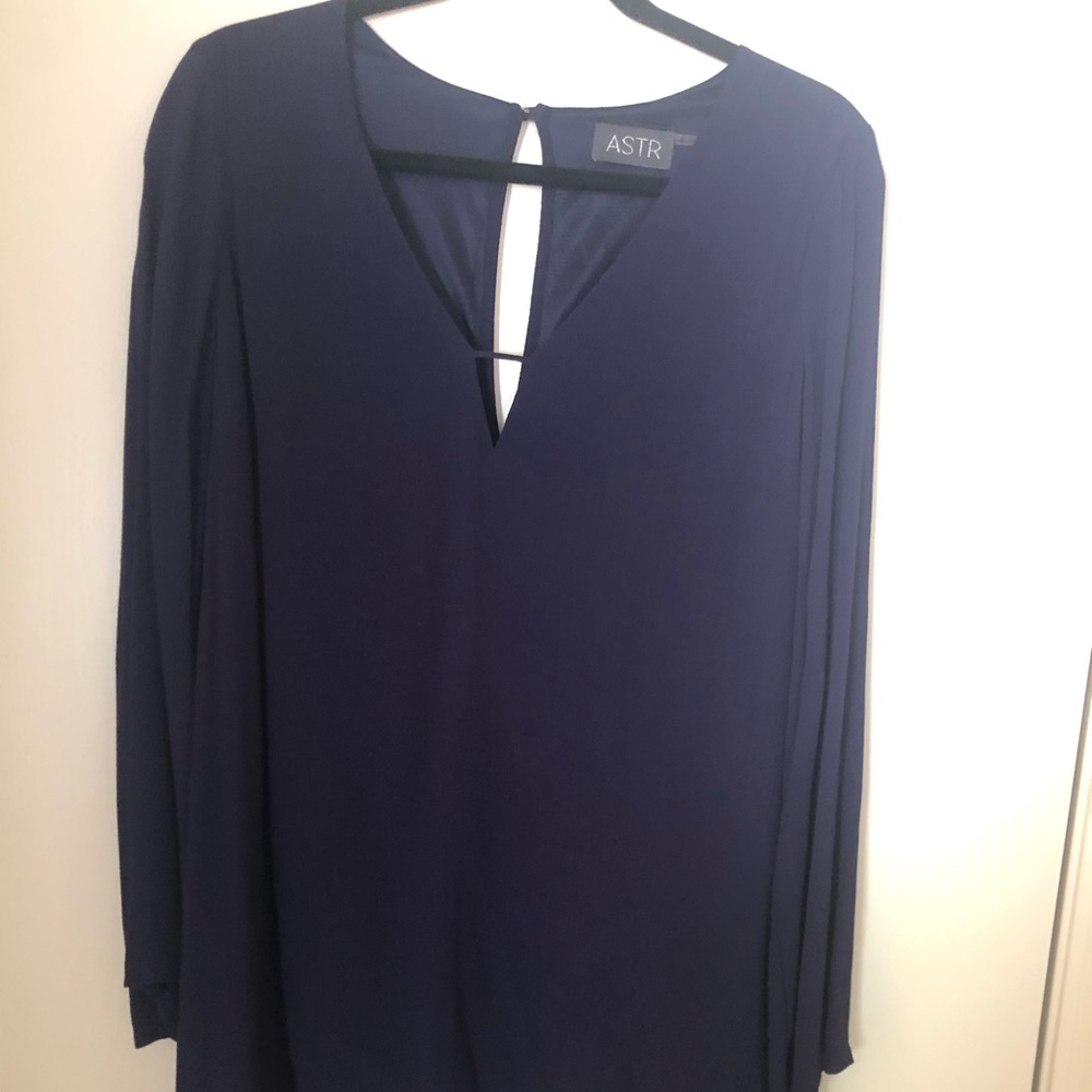 ASTR navy shift dress